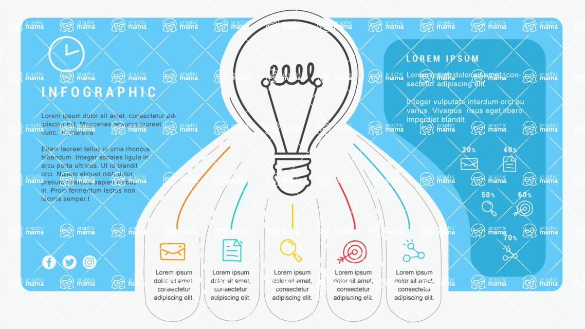 Infographic Templates Collection - Vector, Photoshop, PowerPoint, Google Slides - Light Bulb Infographic Template